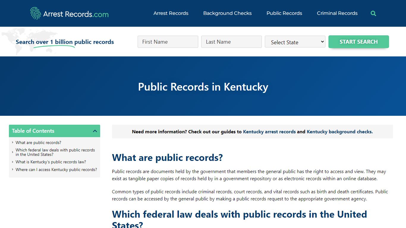 Kentucky Public Records - Arrest Records.com